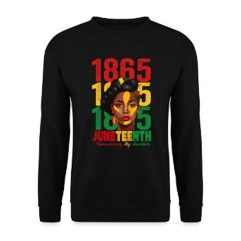 Juneteenth 1865 Remembering My Ancestors - Unisex Sweatshirt - black - Front - Alina (178cm) & Michal (187cm)