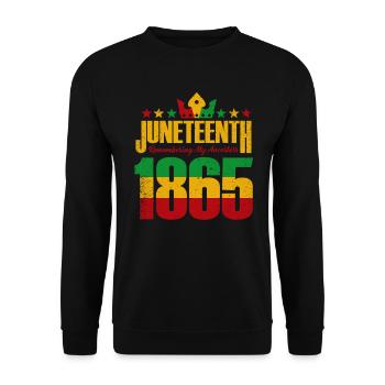 Juneteenth 1865 Remembering My Ancestors - Unisex Sweatshirt - black - Front - Alina (178cm) & Michal (187cm)