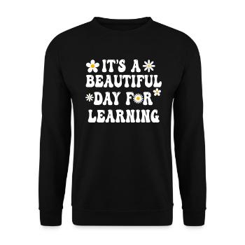 Es ist ein schöner Tag zum Lernen - Unisex Pullover - Schwarz - Vorne - Alina (178cm) & Michal (187cm)