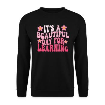 Es ist ein schöner Tag zum Lernen - Unisex Pullover - Schwarz - Vorne - Alina (178cm) & Michal (187cm)