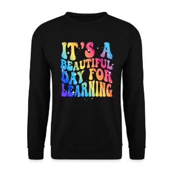Es ist ein schöner Tag zum Lernen - Unisex Pullover - Schwarz - Vorne - Alina (178cm) & Michal (187cm)