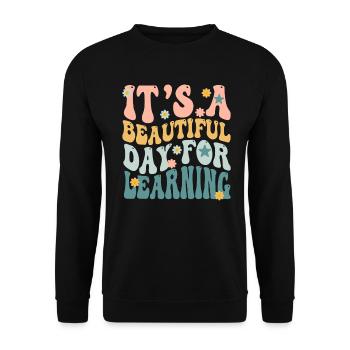 Es ist ein schöner Tag zum Lernen - Unisex Pullover - Schwarz - Vorne - Alina (178cm) & Michal (187cm)