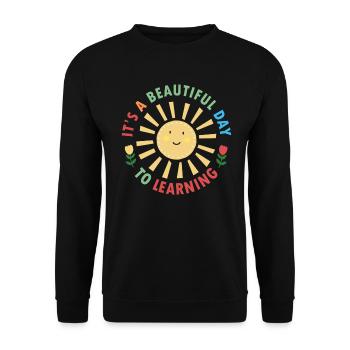 Es ist ein schöner Tag zum Lernen - Unisex Pullover - Schwarz - Vorne - Alina (178cm) & Michal (187cm)