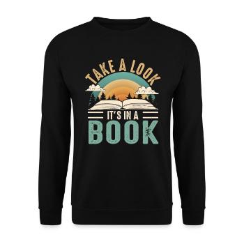 Jetez un coup d’œil C’est dans un rat de bibliothèque de lecture de livre - Sweat-shirt Unisexe - noir - Devant - Alina (178cm) & Michal (187cm)