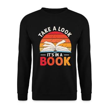 Jetez un coup d’œil C’est dans un rat de bibliothèque de lecture de livre - Sweat-shirt Unisexe - noir - Devant - Alina (178cm) & Michal (187cm)