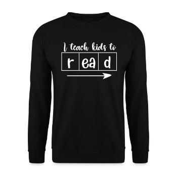 I Teach Kids To Read Science Teachers Reading - Unisex Sweatshirt - black - Front - Alina (178cm) & Michal (187cm)
