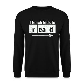 I Teach Kids To Read Science Teachers Reading - Unisex Sweatshirt - black - Front - Alina (178cm) & Michal (187cm)