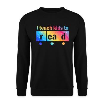 I Teach Kids To Read Science Teachers Reading - Unisex Sweatshirt - black - Front - Alina (178cm) & Michal (187cm)