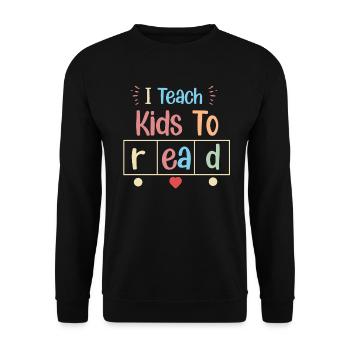 I Teach Kids To Read Science Teachers Reading - Unisex Sweatshirt - black - Front - Alina (178cm) & Michal (187cm)