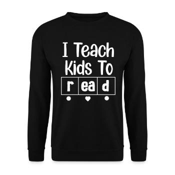 I Teach Kids To Read Science Teachers Reading - Unisex Sweatshirt - black - Front - Alina (178cm) & Michal (187cm)