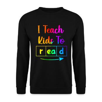 I Teach Kids To Read Science Teachers Reading - Unisex Sweatshirt - black - Front - Alina (178cm) & Michal (187cm)