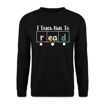 I Teach Kids To Read Science Teachers Reading - Unisex Sweatshirt - black - Front - Alina (178cm) & Michal (187cm)