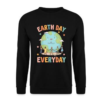 Tag der Erde Tägliches Umweltbewusstsein - Unisex Pullover - Schwarz - Vorne - Alina (178cm) & Michal (187cm)