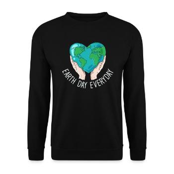 Tag der Erde Tägliches Umweltbewusstsein - Unisex Pullover - Schwarz - Vorne - Alina (178cm) & Michal (187cm)