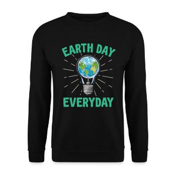 Tag der Erde Tägliches Umweltbewusstsein - Unisex Pullover - Schwarz - Vorne - Alina (178cm) & Michal (187cm)