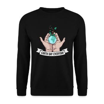 Tag der Erde Tägliches Umweltbewusstsein - Unisex Pullover - Schwarz - Vorne - Alina (178cm) & Michal (187cm)
