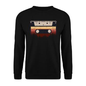 Cassette des années 80 Cassette de remontage de crayon des années 1990 - Sweat-shirt Unisexe - noir - Devant - Alina (178cm) & Michal (187cm)