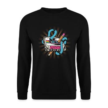 80's Cassette Tape 1990s Pencil Winding Cassette - Unisex Sweatshirt - black - Front - Alina (178cm) & Michal (187cm)