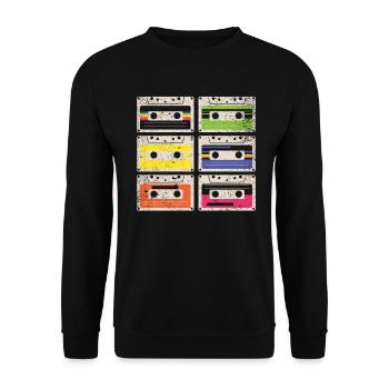 80's Cassette Tape 1990s Pencil Winding Cassette - Unisex Sweatshirt - black - Front - Alina (178cm) & Michal (187cm)