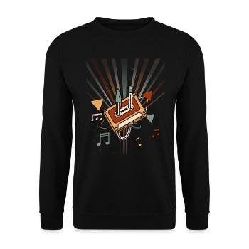 80's Cassette Tape 1990s Pencil Winding Cassette - Unisex Sweatshirt - black - Front - Alina (178cm) & Michal (187cm)
