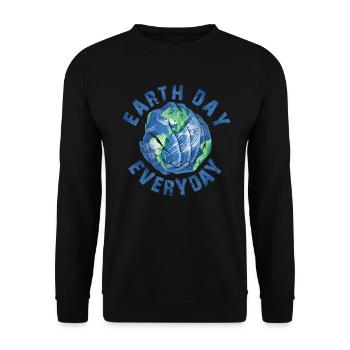 Tag der Erde Tägliches Umweltbewusstsein - Unisex Pullover - Schwarz - Vorne - Alina (178cm) & Michal (187cm)