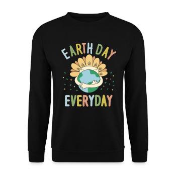 Tag der Erde Tägliches Umweltbewusstsein - Unisex Pullover - Schwarz - Vorne - Alina (178cm) & Michal (187cm)
