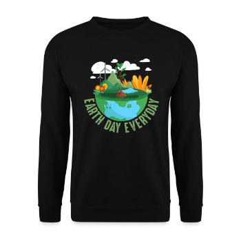 Tag der Erde Tägliches Umweltbewusstsein - Unisex Pullover - Schwarz - Vorne - Alina (178cm) & Michal (187cm)