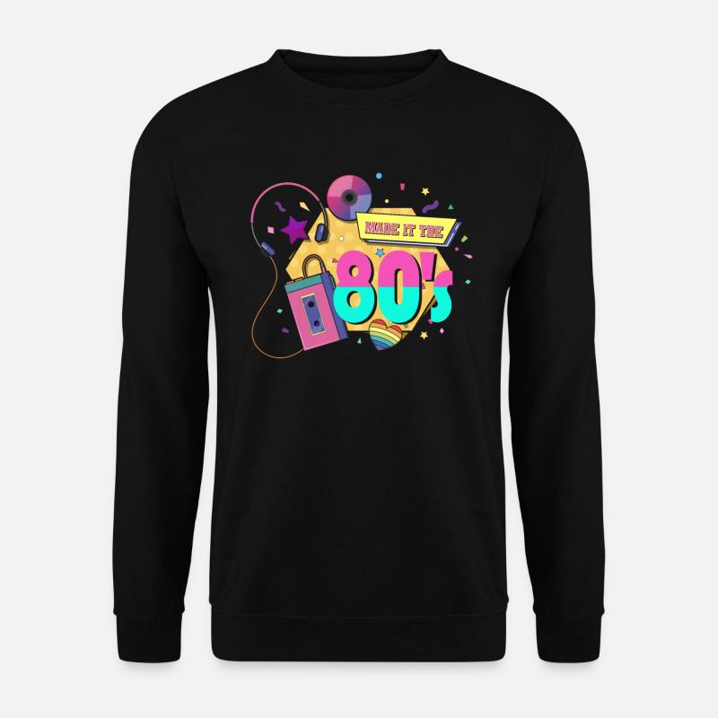80er Die Musik der 80er - Unisex Pullover - Schwarz