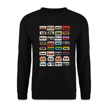80's Cassette Tape 1990s Pencil Winding Cassette - Unisex Sweatshirt - black - Front - Alina (178cm) & Michal (187cm)