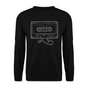 80's Cassette Tape 1990s Pencil Winding Cassette - Unisex Sweatshirt - black - Front - Alina (178cm) & Michal (187cm)