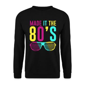 80er Die Musik der 80er - Unisex Pullover - Schwarz - Vorne - Alina (178cm) & Michal (187cm)