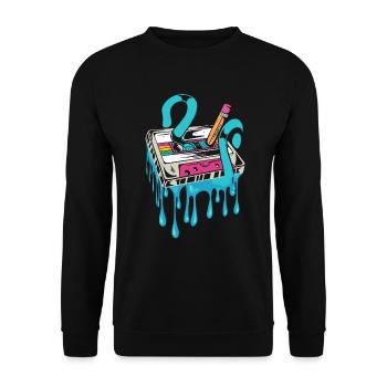80's Cassette Tape 1990s Pencil Winding Cassette - Unisex Sweatshirt - black - Front - Alina (178cm) & Michal (187cm)