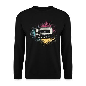 80's Cassette Tape 1990s Pencil Winding Cassette - Unisex Sweatshirt - black - Front - Alina (178cm) & Michal (187cm)