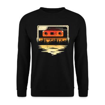 80's Cassette Tape 1990s Pencil Winding Cassette - Unisex Sweatshirt - black - Front - Alina (178cm) & Michal (187cm)