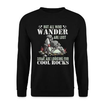 Wandern Sie auf der Suche nach coolen Felsen - Unisex Pullover - Schwarz - Vorne - Alina (178cm) & Michal (187cm)