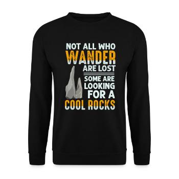 Wander Some Looking For Cool Rocks - Unisex Sweatshirt - black - Front - Alina (178cm) & Michal (187cm)