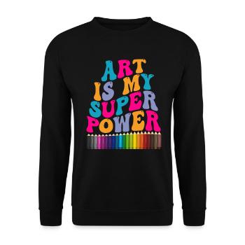 Art Is My Superpower - Unisex Sweatshirt - black - Front - Alina (178cm) & Michal (187cm)