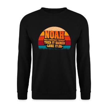 Noé était un théoricien du complot et il pleuvait - Sweat-shirt Unisexe - noir - Devant - Alina (178cm) & Michal (187cm)
