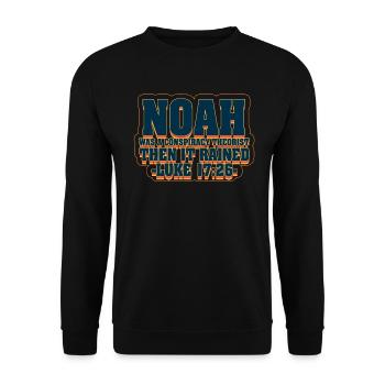 Noé était un théoricien du complot et il pleuvait - Sweat-shirt Unisexe - noir - Devant - Alina (178cm) & Michal (187cm)