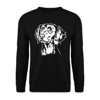 Longhair Weimaraner Portrait Dog Dogs Wilsigns - Unisex Sweatshirt - black - Front - Alina (178cm) & Michal (187cm)