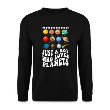 Just A Boy Who Loves Planets Solar System - Unisex Sweatshirt - black - Front - Alina (178cm) & Michal (187cm)