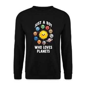 Just A Boy Who Loves Planets Solar System - Unisex Sweatshirt - black - Front - Alina (178cm) & Michal (187cm)