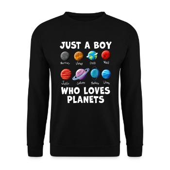 Just A Boy Who Loves Planets Solar System - Unisex Sweatshirt - black - Front - Alina (178cm) & Michal (187cm)