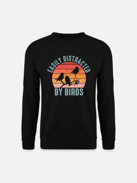 Snel afgeleid door vogels vogelliefhebber - Uniseks sweater - zwart