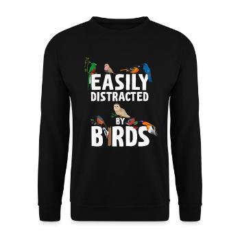 Easily Distracted By Birds Bird Lover - Unisex Sweatshirt - black - Front - Alina (178cm) & Michal (187cm)