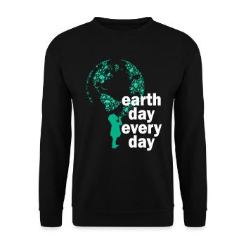 Tag der Erde: Alltägliches Umweltbewusstsein - Unisex Pullover - Schwarz - Vorne - Alina (178cm) & Michal (187cm)