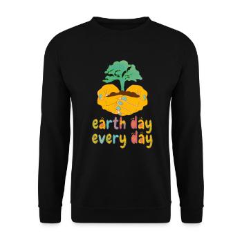 Tag der Erde: Alltägliches Umweltbewusstsein - Unisex Pullover - Schwarz - Vorne - Alina (178cm) & Michal (187cm)