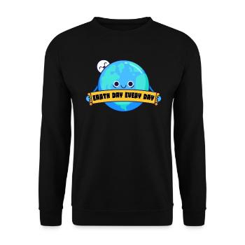 Tag der Erde: Alltägliches Umweltbewusstsein - Unisex Pullover - Schwarz - Vorne - Alina (178cm) & Michal (187cm)