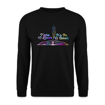 Jetez un coup d’œil C’est dans un rat de bibliothèque de lecture de livre - Sweat-shirt Unisexe - noir - Devant - Alina (178cm) & Michal (187cm)