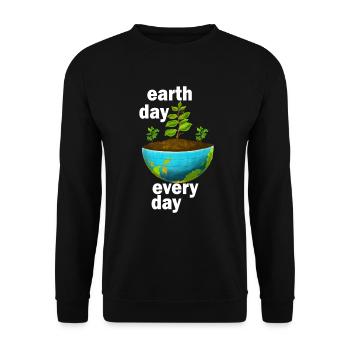 Tag der Erde: Alltägliches Umweltbewusstsein - Unisex Pullover - Schwarz - Vorne - Alina (178cm) & Michal (187cm)